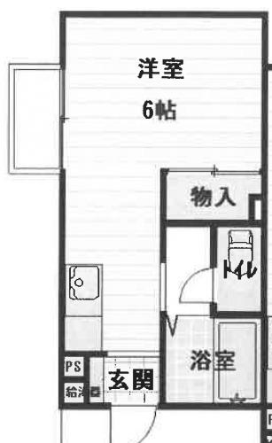 南塚口ハイツ(ワンルーム/2階)の間取り写真