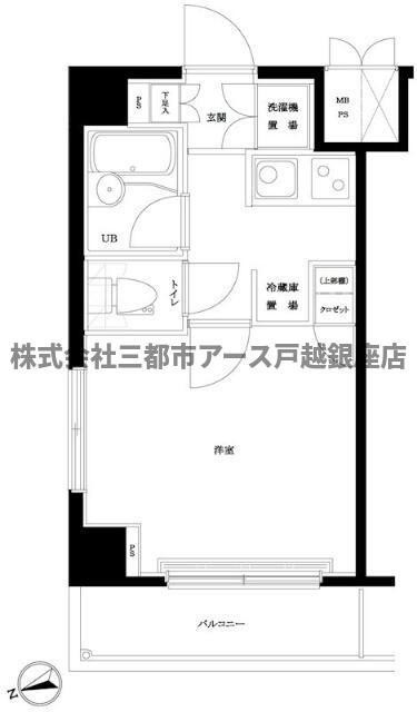 ルーブル中延弐番館(1K/6階)の間取り写真