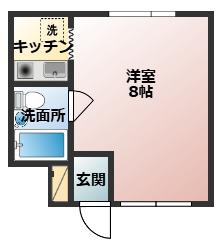 東田ビル(ワンルーム/3階)の間取り写真