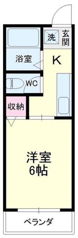メゾン大原(1K/2階)の間取り写真