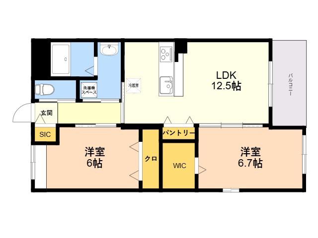 LA MAISON DU REVE (2LDK/5階)の間取り写真