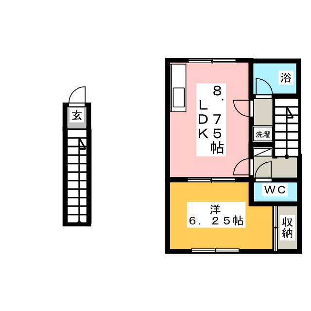 コーポ三晃(1LDK/2階)の間取り写真