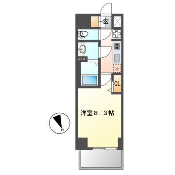 アドバンス名古屋ワイノット(1K/2階)の間取り写真