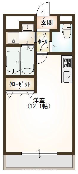 CHEZ-SOI TATSUMI III番館(1K/4階)の間取り写真