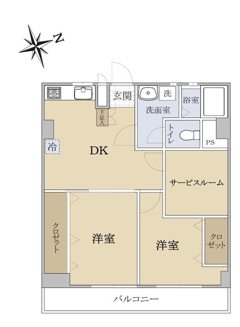 ファミリオン浦安(2SDK/3階)の間取り写真