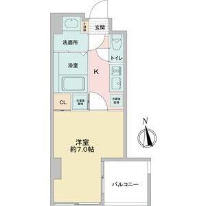 リエス鶴舞 イースト TOWER(1K/7階)の間取り写真
