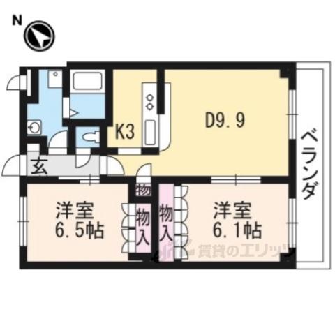 エルアールK(2LDK/2階)の間取り写真