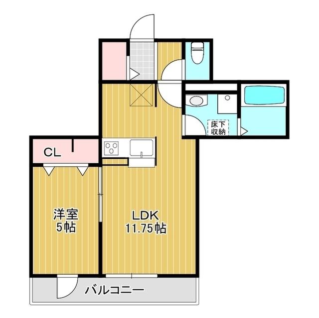 T S-ROOM(1LDK/3階)の間取り写真