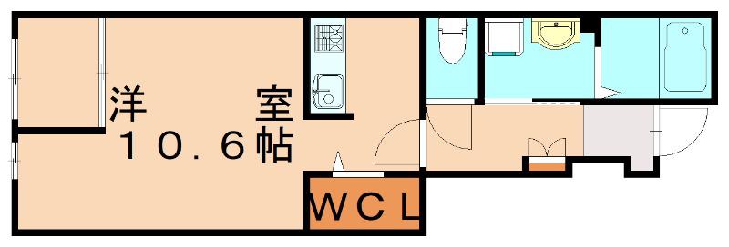 グランドール飯塚 I(ワンルーム/1階)の間取り写真