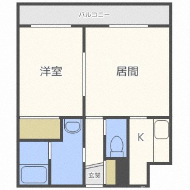リバーフォレスト豊平(1LDK/4階)の間取り写真