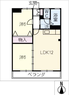 グリーンハイツ(2LDK/3階)の間取り写真