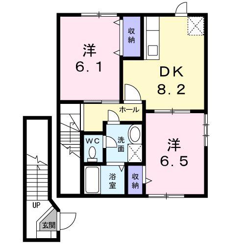 パルテールセゾンA(1LDK/2階)の間取り写真