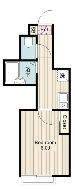レオパレスING(1K/1階)の間取り写真