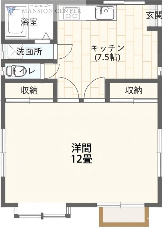 グリーンヒルハウス(1DK/2階)の間取り写真