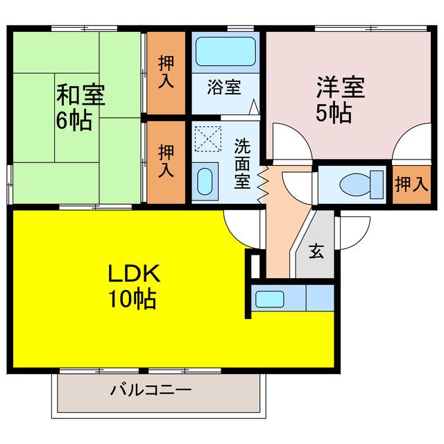 ファミール大藤(2LDK/2階)の間取り写真