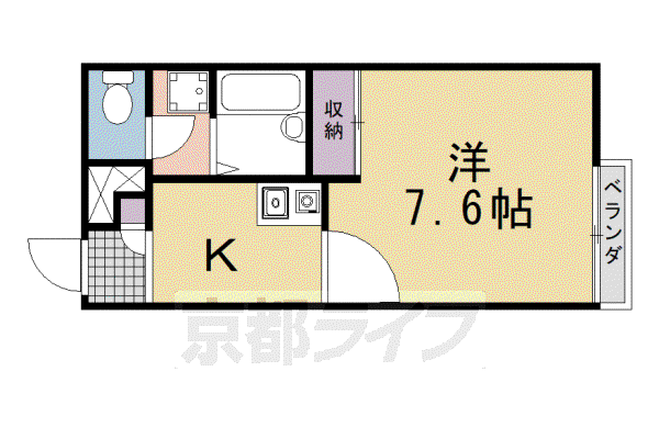 レオパレス東森本(1K/2階)の間取り写真