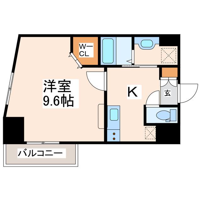 ARVITA新屋敷(1K/6階)の間取り写真