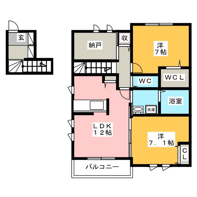 ラシーネ・KONAN(2SLDK/2階)の間取り写真