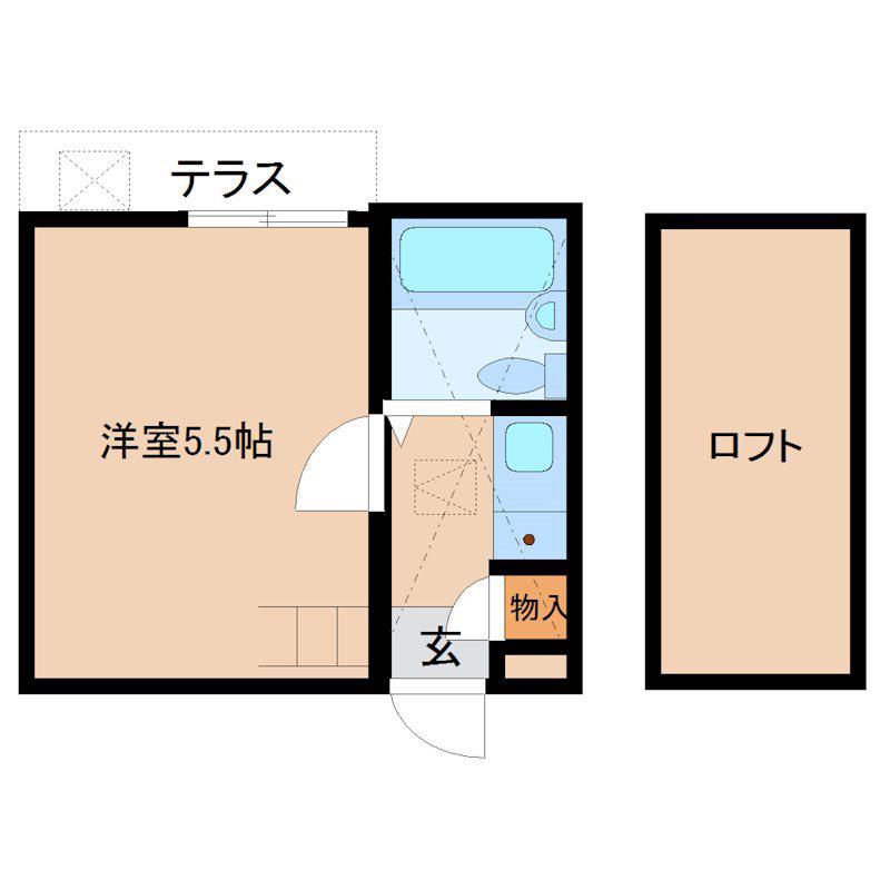 CASA取手(1K/1階)の間取り写真
