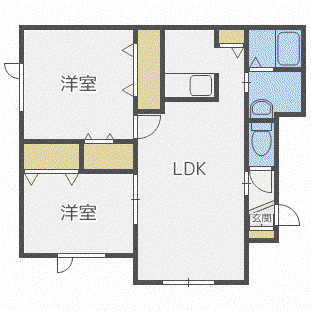 ピトレスクIV(2LDK/2階)の間取り写真