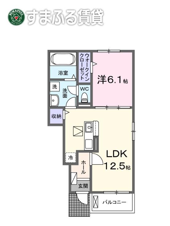 シャイニー今川A(1LDK/1階)の間取り写真