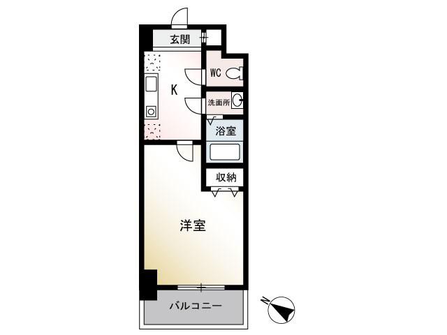 KADOIE TSUJIDO(1K/1階)の間取り写真