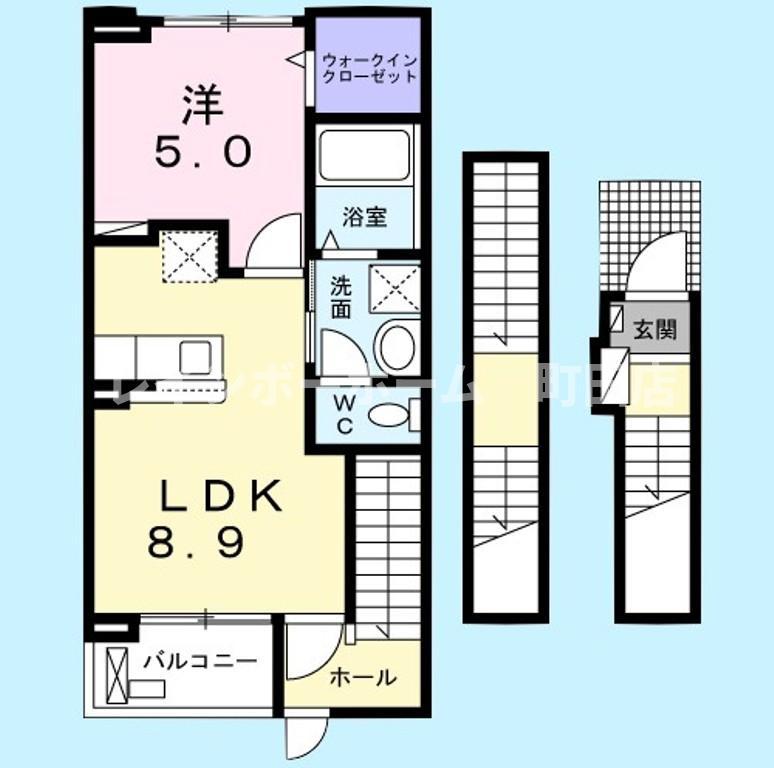 ＪＲ横浜線 橋本駅(神奈川) 徒歩11分 3階建 築4年(1LDK/3階)の間取り写真