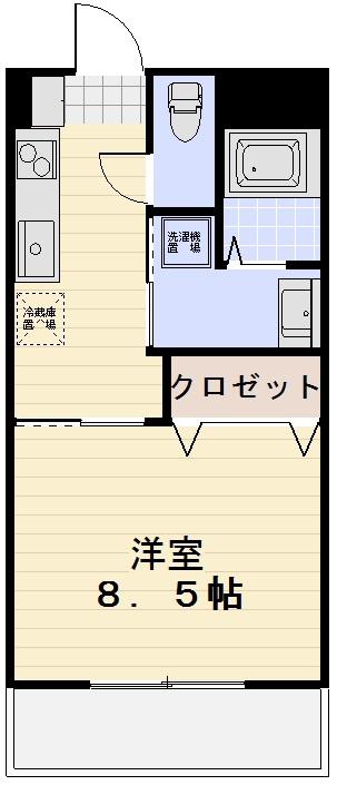 アクアマンション江戸橋(1K/2階)の間取り写真
