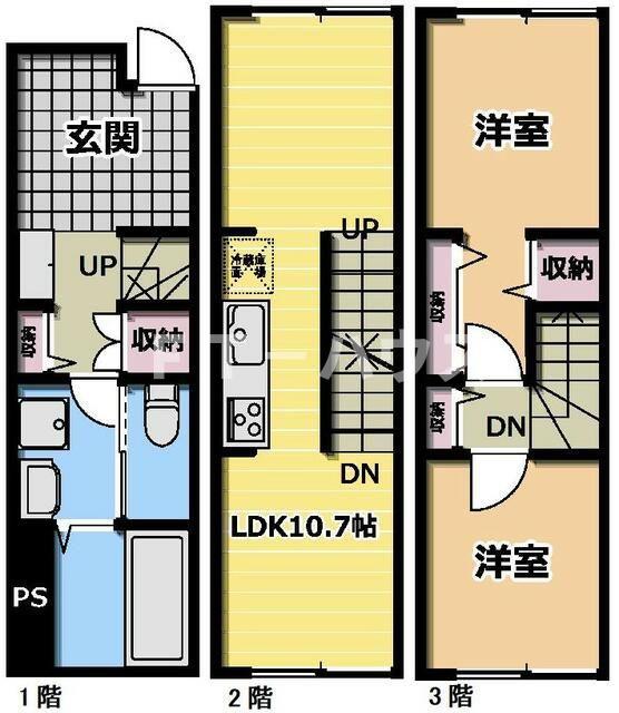 MOK-TERRACE行徳(2LDK/3階)の間取り写真