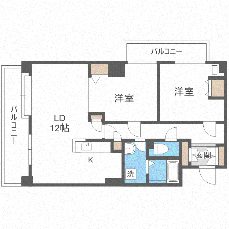パークビュー46(2LDK/1階)の間取り写真