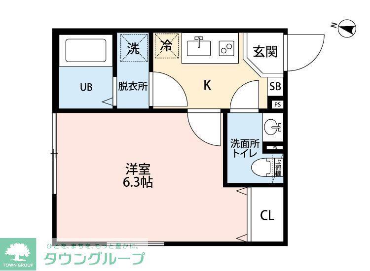 アザーレ・パッシオ大口A(1K/1階)の間取り写真
