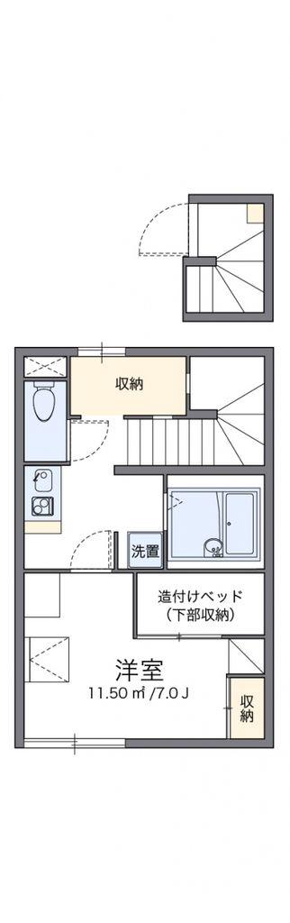 レオパレスカワシマII(1K/2階)の間取り写真