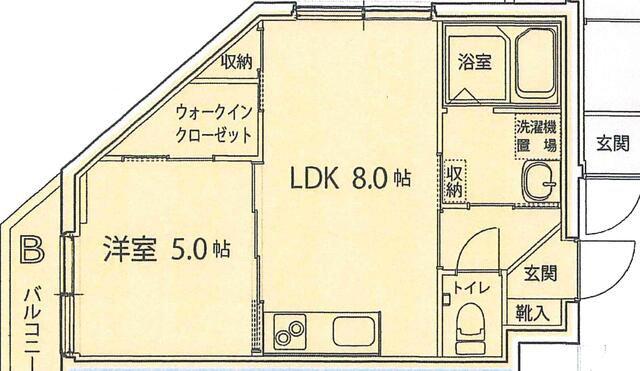 森川ビル(1LDK/3階)の間取り写真