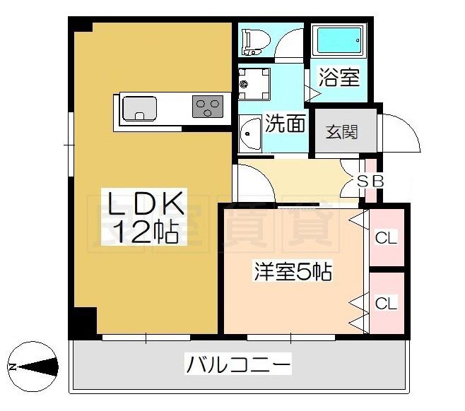 セントラルハイツ カシノ(1LDK/7階)の間取り写真