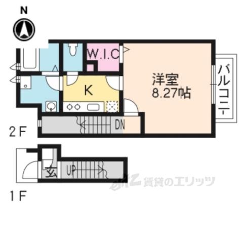 アスピリアハナミズキ(1K/2階)の間取り写真