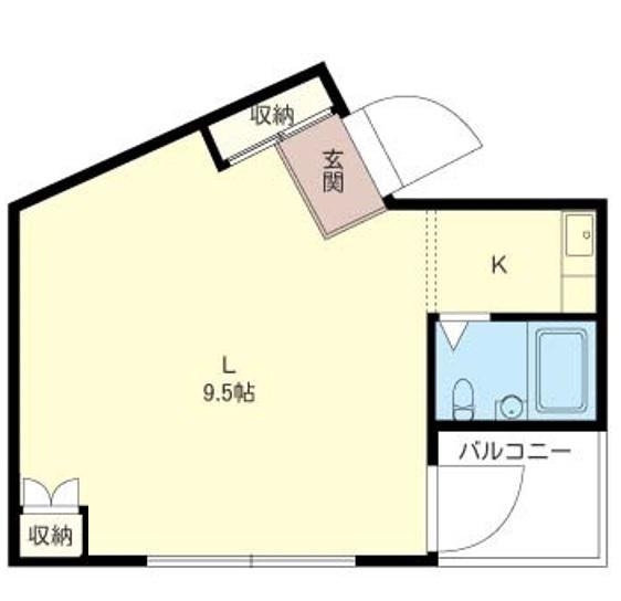 三鷹ハイツ(ワンルーム/5階)の間取り写真