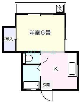 メゾン弥生(1K/2階)の間取り写真