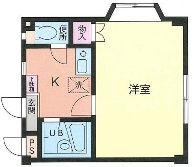 八木コーポII(1K/1階)の間取り写真