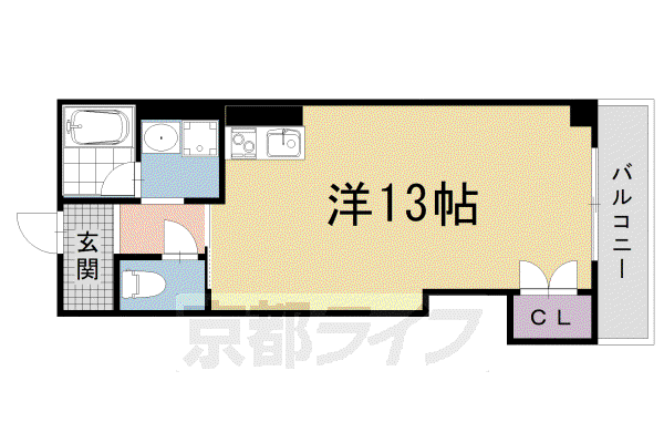 パレス松原(ワンルーム/2階)の間取り写真