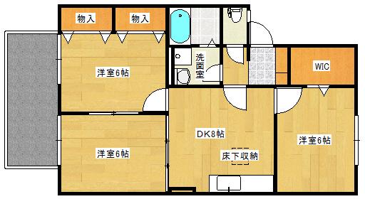 ソフィア小林(3DK/1階)の間取り写真