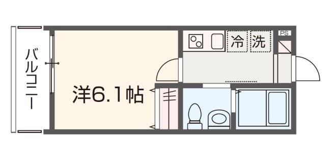 MELDIA新狭山(1K/2階)の間取り写真