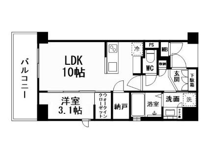 サンレリウス戸畑駅(1LDK/11階)の間取り写真
