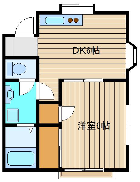 第2グリーンハイツ(1DK/1階)の間取り写真