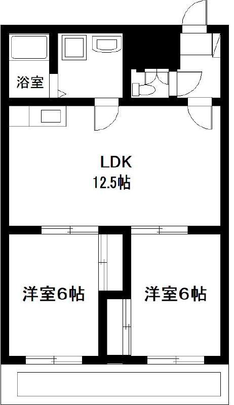 サンモール広島(2LDK/3階)の間取り写真
