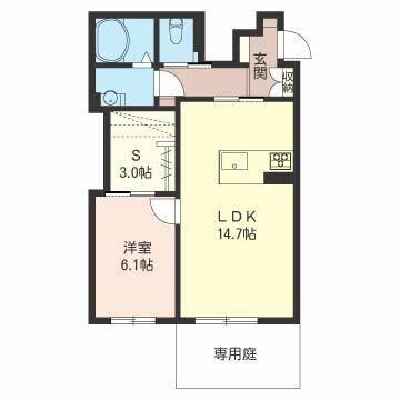 メゾン なごみ(1LDK/1階)の間取り写真