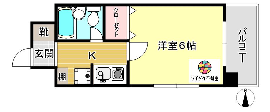 朝日プラザ天文館南(1K/3階)の間取り写真