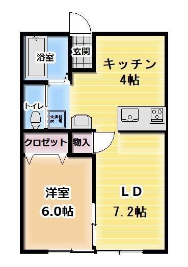LUCEII(2K/1階)の間取り写真