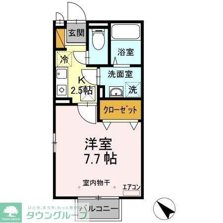 I S VILLA(1K/1階)の間取り写真