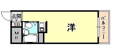 GSハイム元町(ワンルーム/8階)の間取り写真