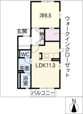 マ・シェリ(1LDK/2階)の間取り写真